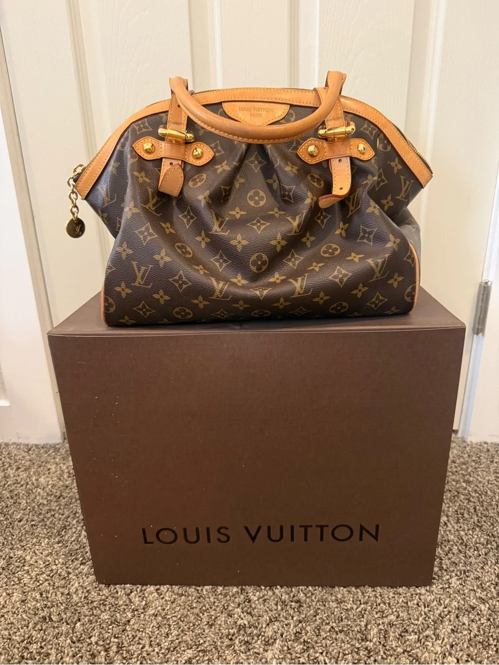 Louis Vuitton Monogram Canvas Tivoli Satchel with Vachetta Trim